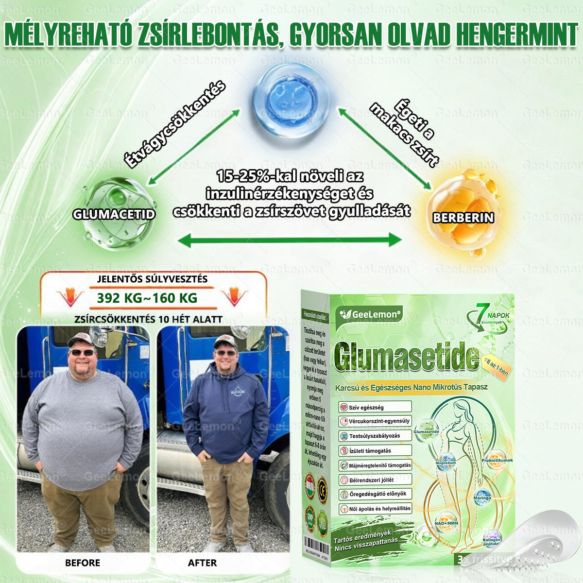 Magyar szakértők által ajánlott · 👩‍⚕️ Hivatalos márkabolt| 🎄✨ 𝐆𝐞𝑒𝐿𝑒𝐦𝐨𝐧® Glumasetide 8 az 1-ben Karcsú és Egészséges Nano Mikrotűs Tapasz 🇭🇺
