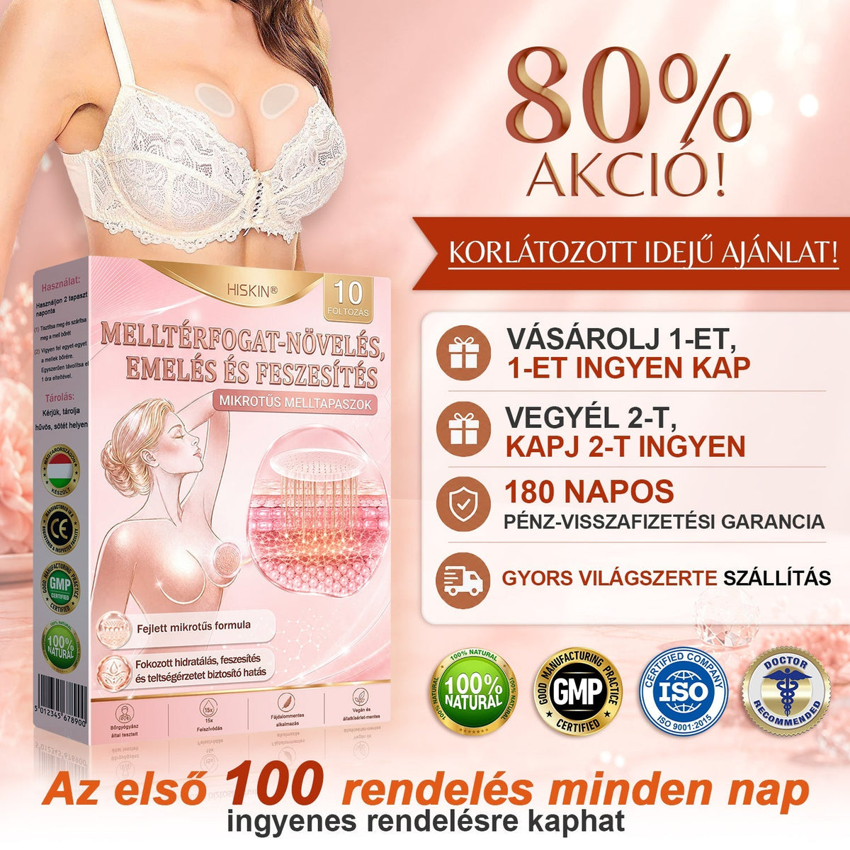 🥇HISKIN® MELLEMELŐ ÉS FESZESÍTŐ MIKROTŰS TAPASZOK