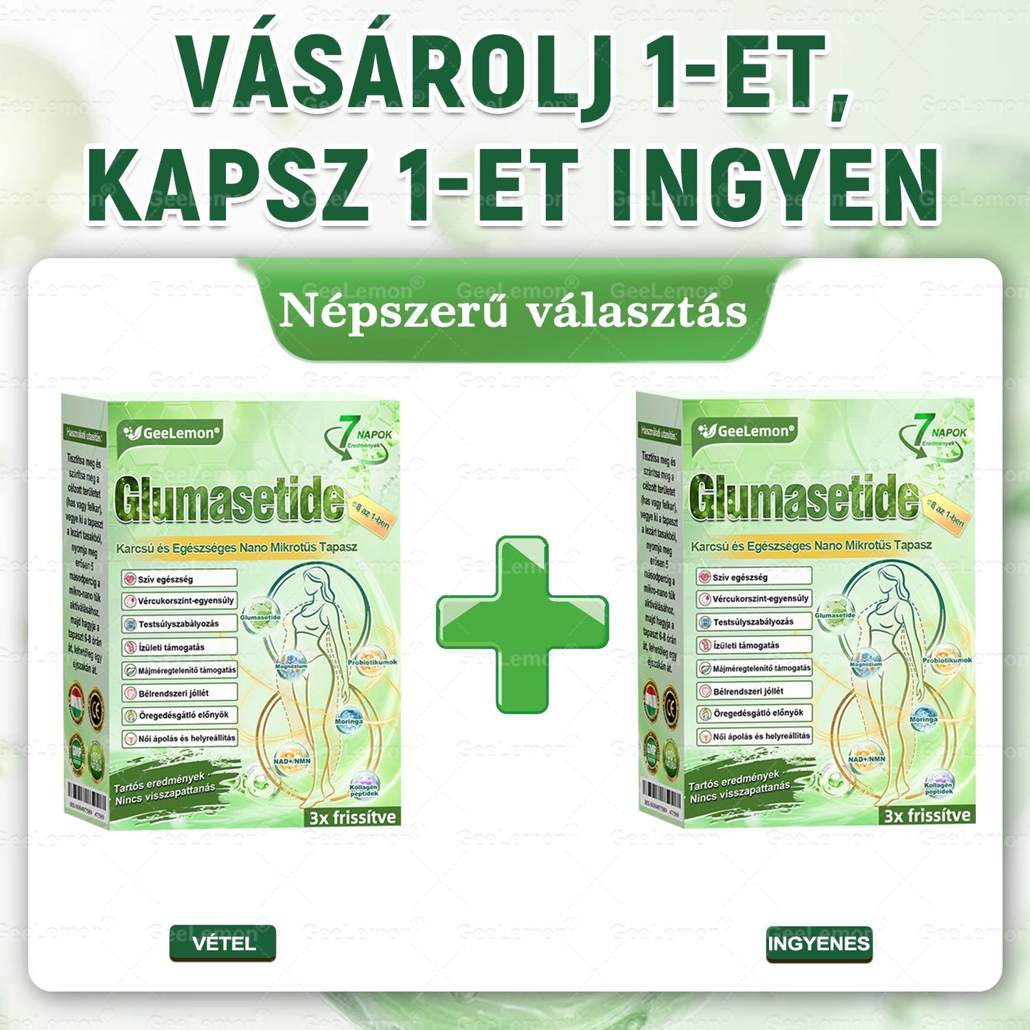 Magyar szakértők által ajánlott · 👩‍⚕️ Hivatalos márkabolt| 🎄✨ 𝐆𝐞𝑒𝐿𝑒𝐦𝐨𝐧® Glumasetide 8 az 1-ben Karcsú és Egészséges Nano Mikrotűs Tapasz 🇭🇺