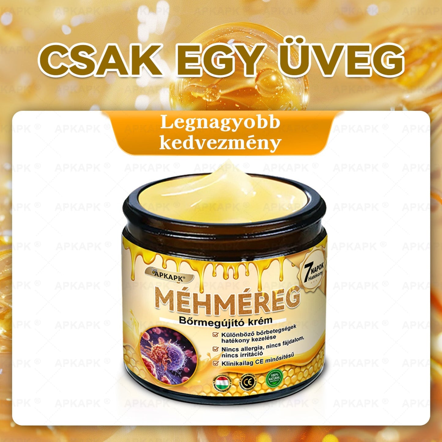 ✨ 𝖠𝖯𝖪𝖠𝖯𝖪® méhméreges bőrmegújító krém ✅ Fizetés átvételkor | ✅ Egyszeri rendelés | 🚫 Nincs havi előfizetés